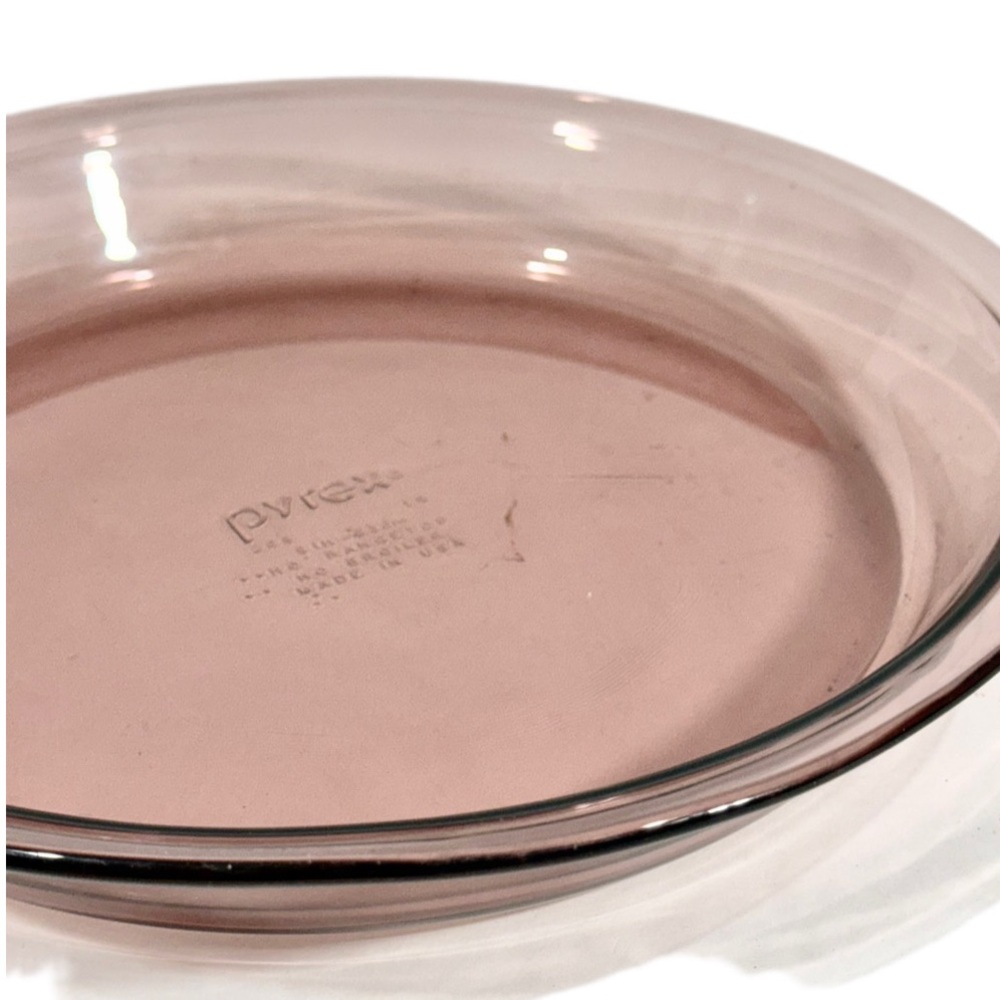 Vintage Pyrex 9”-23cm Round Glass Purple Cranberry Pie Plate 209 15 Baking Dish
